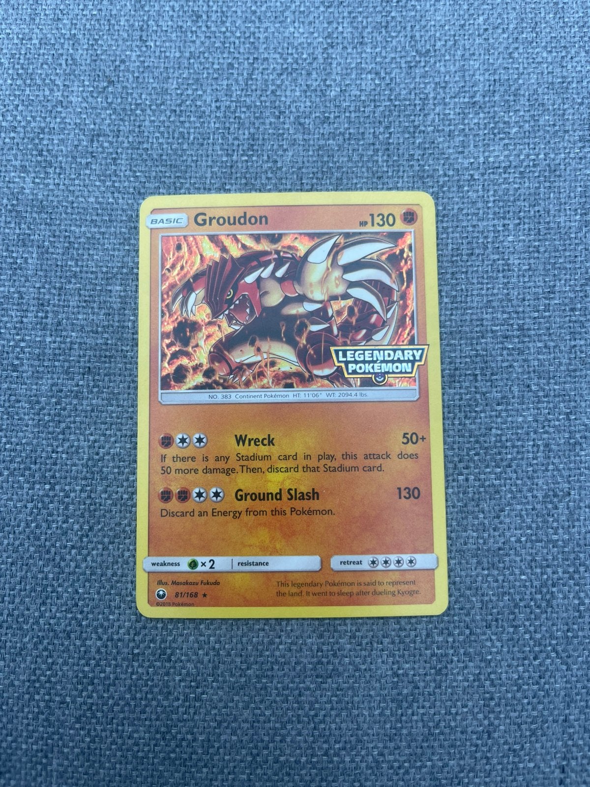 Groudon - Pokemon kaart, Ophalen of Verzenden, Gebruikt, Losse kaart, Foil