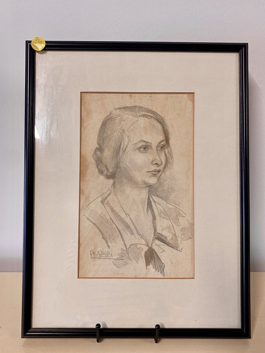 Kavel 316 - Portret van een vrouw – P.H. van Asperen, Antiek en Kunst, Ophalen of Verzenden