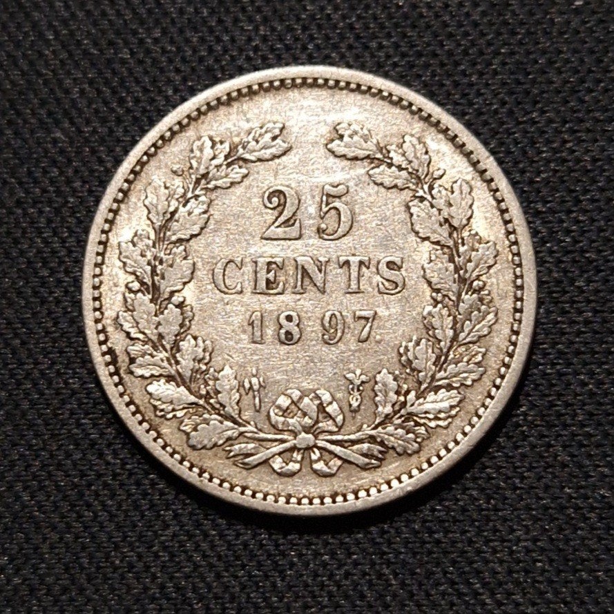 25 cent 1897, Verzenden, Zilver, 25 cent, Koningin Wilhelmina