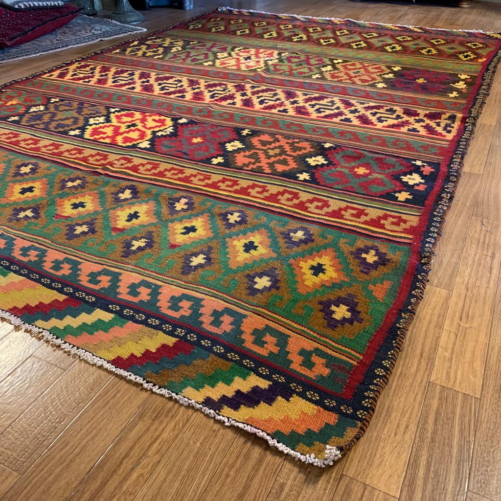Trendy Vintage Perzische Kelim 293x187 vloerkleed -TTM Wonen, Taag 63, 2491 CS, Den Haag (Forepark), Ophalen of Verzenden, 200 cm of meer