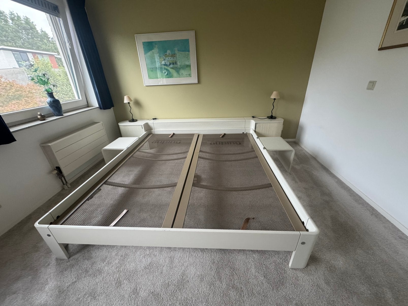 Origineel Aupingbed 180x200, Huis en Inrichting, Slaapkamer | Bedden, Ophalen, Wit, Tweepersoons, 180 cm