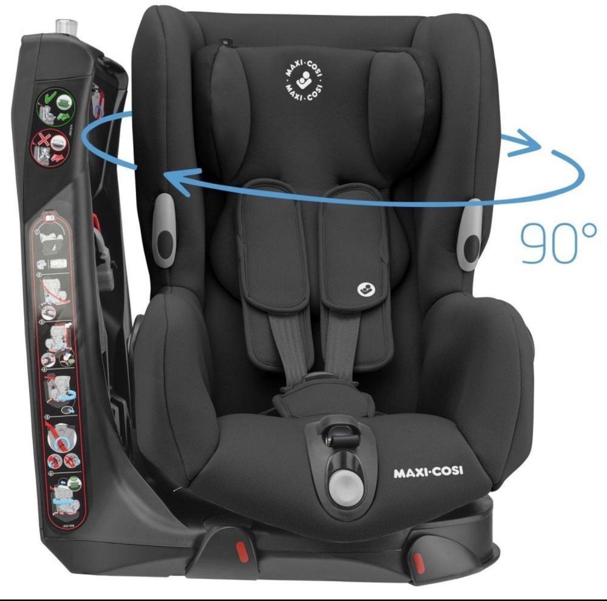 Maxi-Cosi Axiss autostoel zwart – 90 draaibaar, Ophalen, Autogordel, 9 t/m 18 kg, Zo goed als nieuw