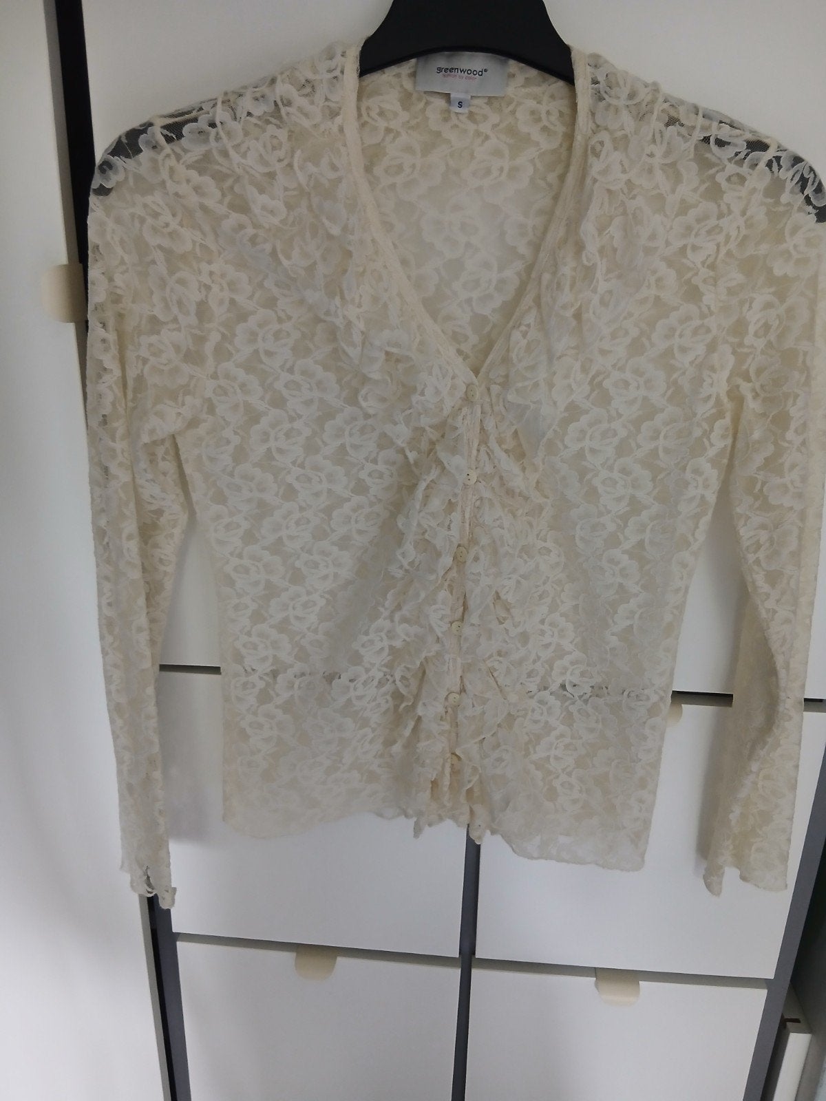 Greenwood Crèmekleurige Kanten Blouse Maat S, Ophalen of Verzenden, Zo goed als nieuw, Maat 36 (S), Overige kleuren