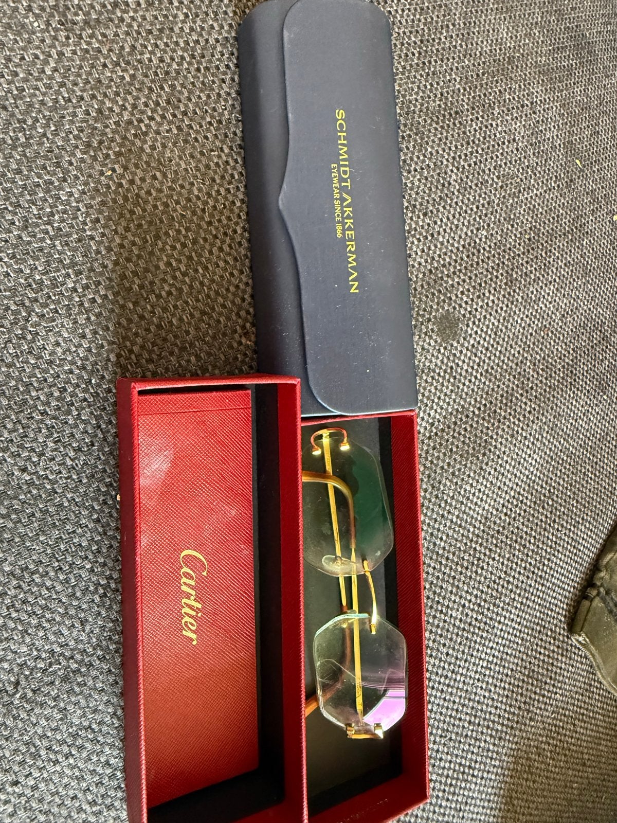Cartier Bril - Gouden Montuur, Zeshoekige Glazen, Sieraden, Tassen en Uiterlijk, Zonnebrillen en Brillen | Heren, Overige kleuren