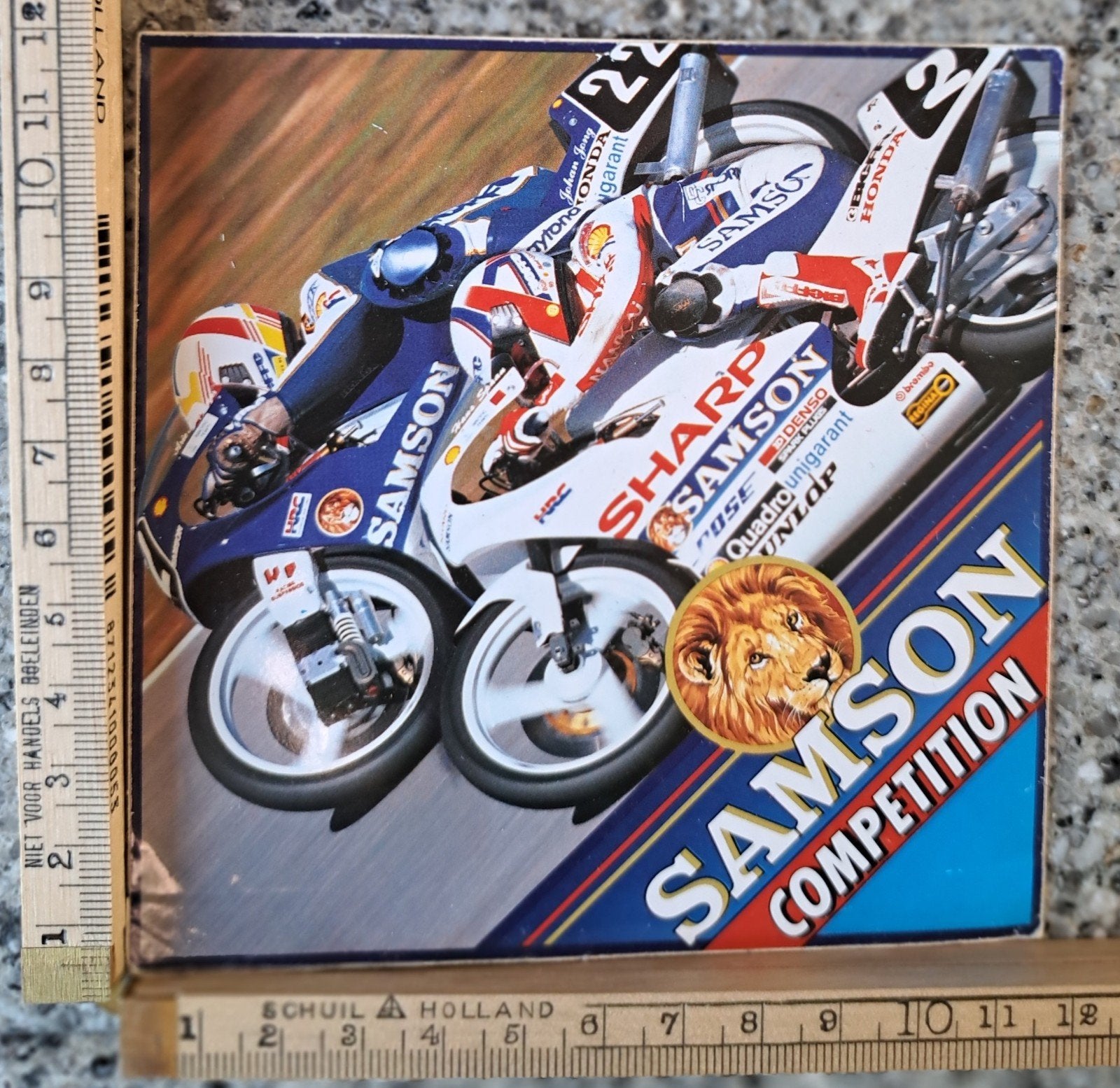 Vintage sticker Samson Shag competitions wegmotor motorrace, Verzamelen, Ophalen of Verzenden, Zo goed als nieuw, Auto of Motor