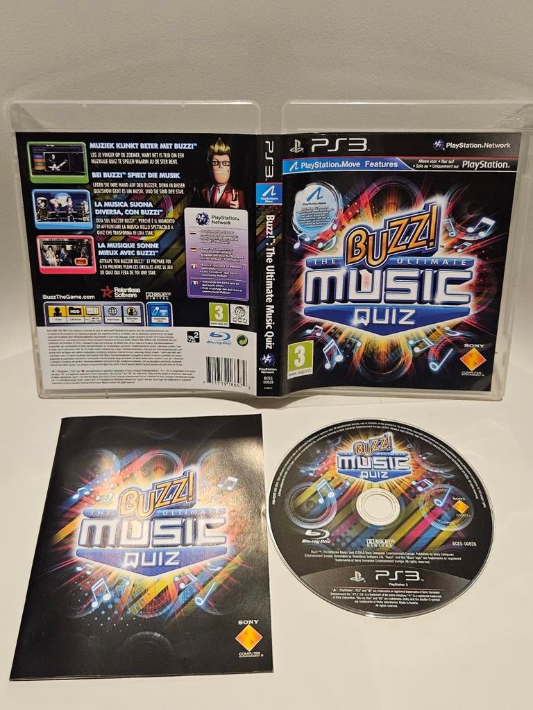 Buzz The Ultimate Music Quiz PS3, Muziek, Ophalen of Verzenden, Zo goed als nieuw, 3 spelers of meer
