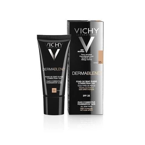 Vichy Dermablend Corrigerende Foundation nr35 Sand 30ml, Verzenden, Nieuw, Gehele gezicht, Camouflage