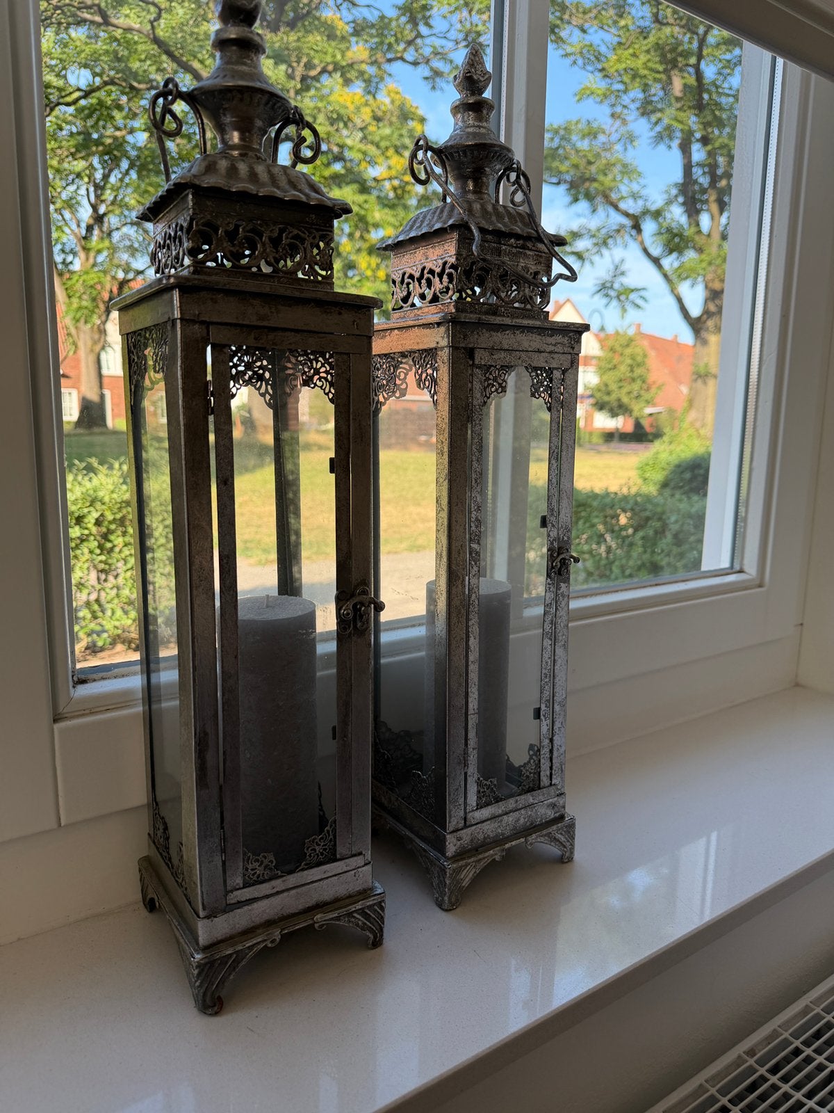 Set van 2 Grote Metalen Lantaarns Clayre & Eef, Ophalen, Zo goed als nieuw
