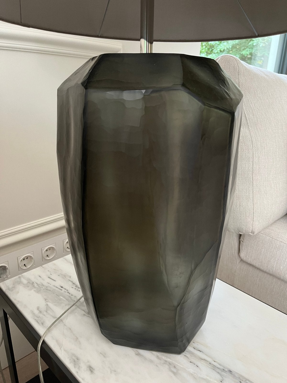 Guaxs Smoke Grey Tafellamp - Handgemaakt Glas, Ophalen, Overige merken, Grijs, Zo goed als nieuw