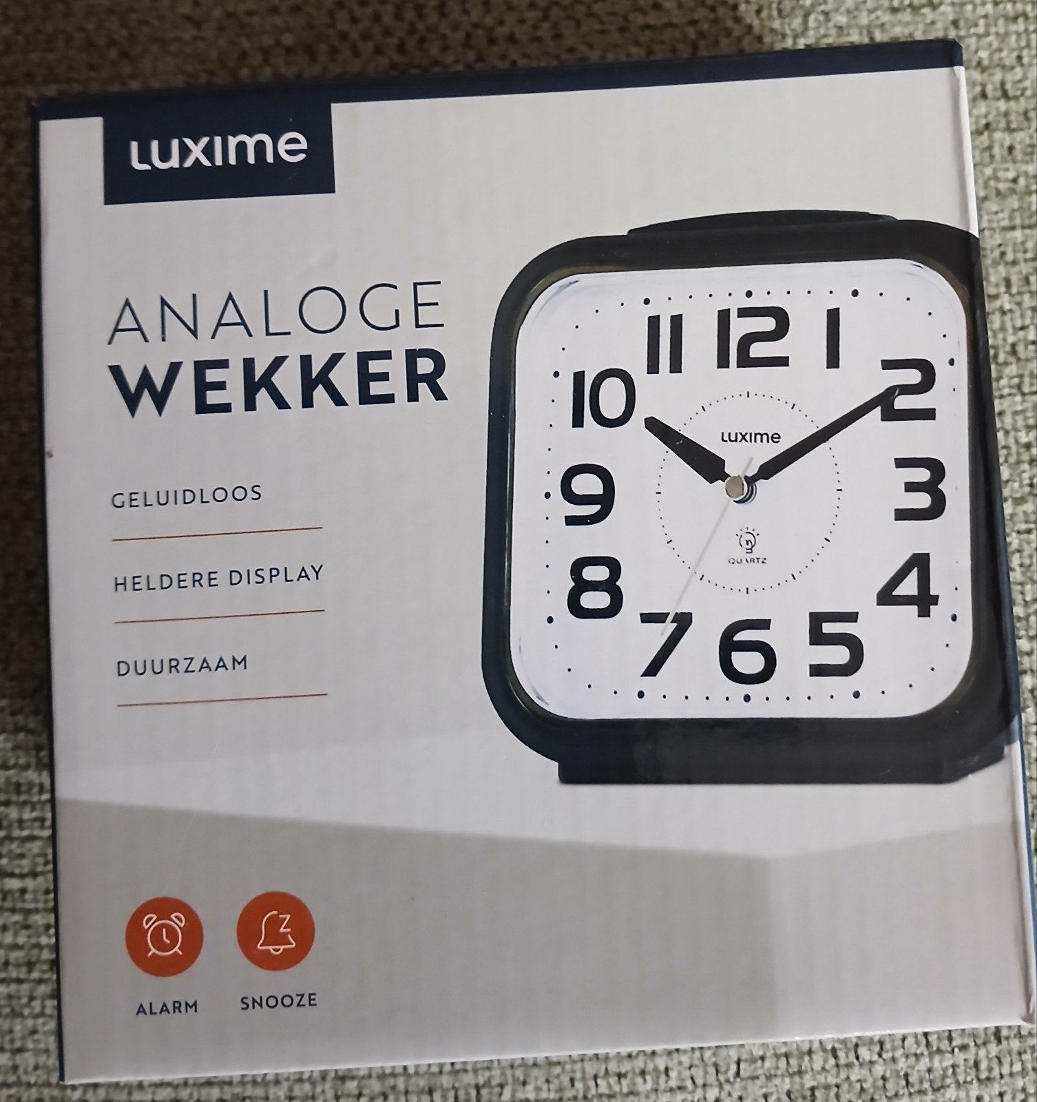 Luxime Analoge Wekker - Geluidloos, Helder Display, Duurzaam, Ophalen of Verzenden, Nieuw