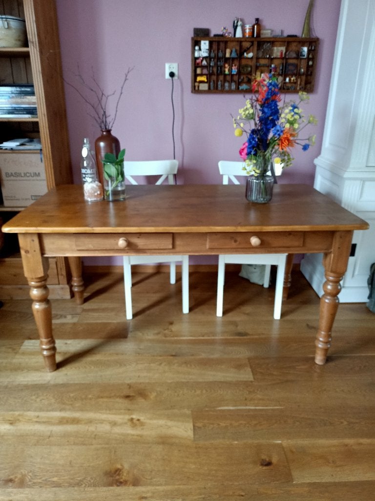 Grenen eettafel, Ophalen, Gebruikt, 50 tot 100 cm, Landelijk