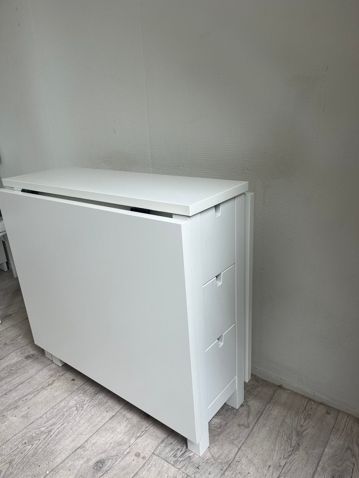 Ikea Klaptafel, berken (norden) wit, Ophalen, 50 tot 100 cm, 150 tot 200 cm, Zo goed als nieuw