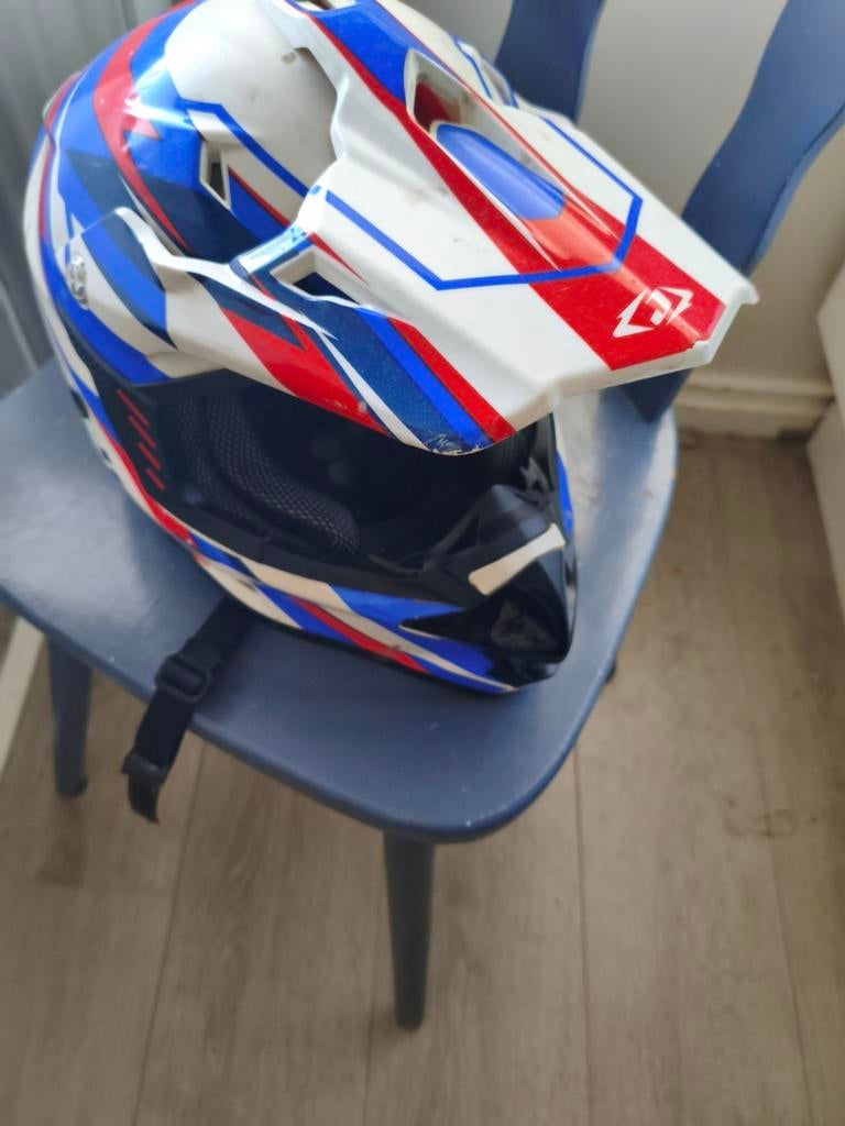 Jopa Offroadhelm wit blauw rood, Ophalen