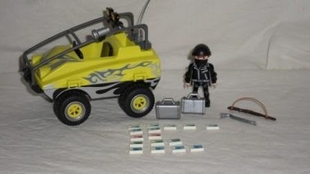 2x Playmobil 4449 Dief met Amfibievoertuig, Gebruikt, Complete set, Overige typen, Ophalen of Verzenden