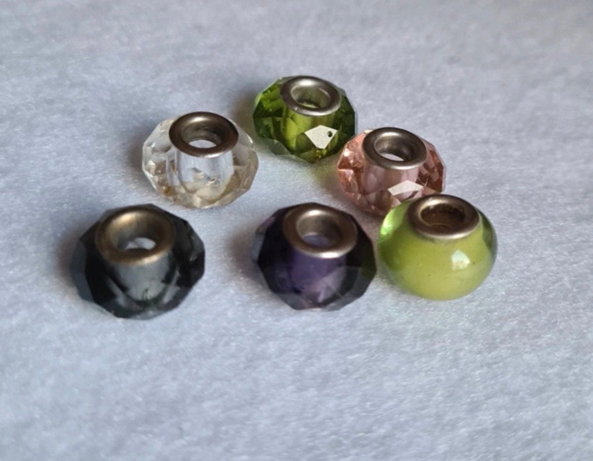 Set van 6 Originele Trollbeads Glaskralen – Prachtige Prisma, Sieraden, Tassen en Uiterlijk, Bedels, Gebruikt, Glas of Kristal