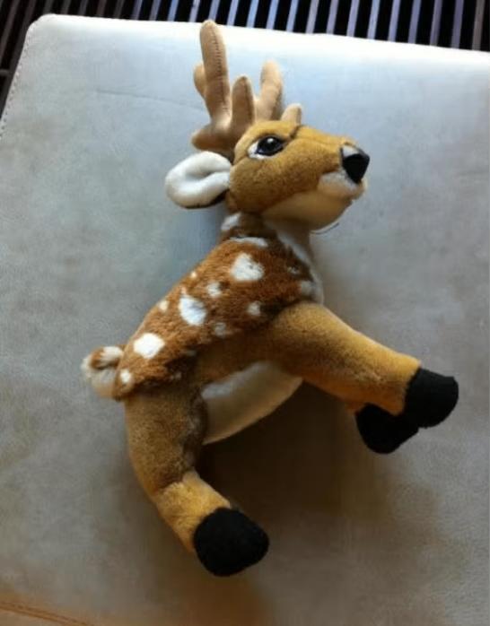 Knuffel hert bruin/beige 30 cm, Overige typen, Ophalen of Verzenden, Zo goed als nieuw, Middelgroot (20 tot 80 cm)