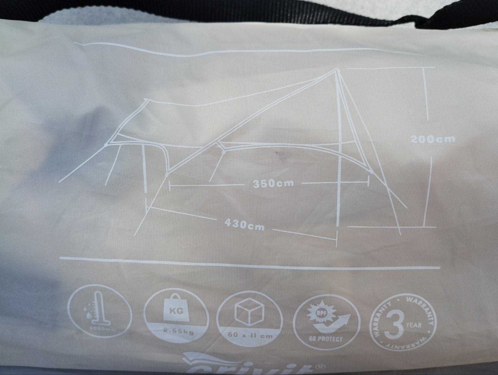 Schaduwdoek tarp, Tuin en Terras, Schaduwdoeken, Ophalen, Zo goed als nieuw