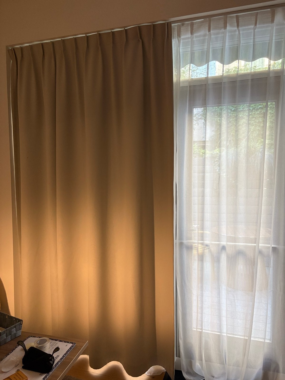 Verduisterende gordijnen met vitrage - 2 stuks LICHTGRIJS, Verzenden, Zo goed als nieuw, Gordijn, Verduisterend