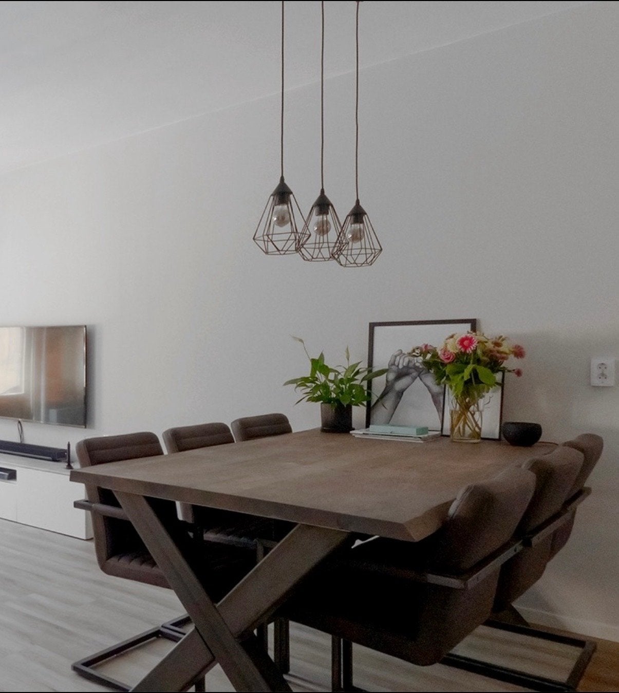Mooie eikenhouten eettafel met 6 stoelen, Ophalen, Gebruikt, Vijf personen of meer, Eikenhout