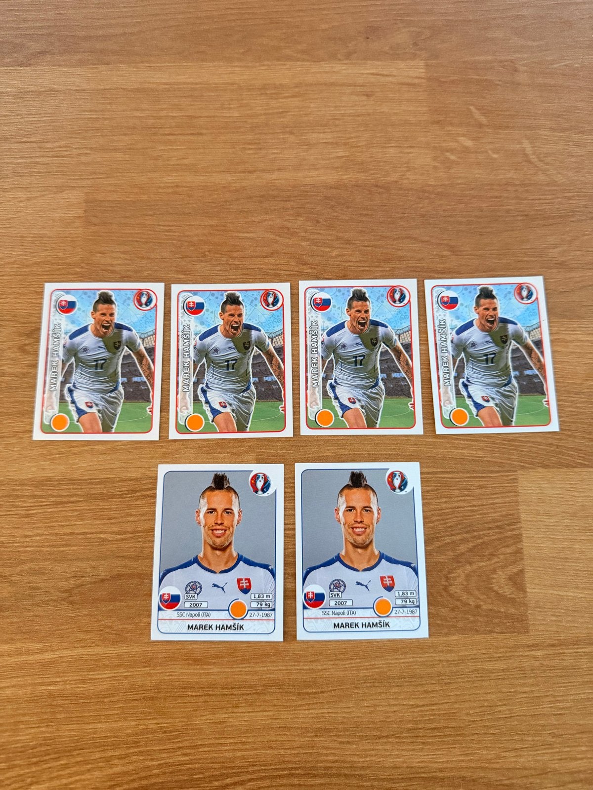Panini UEFA Euro 2016 Marek Hamšík stickers (portret/actie), Ophalen of Verzenden, Gebruikt, Overige sporten, Poster, Plaatje of Sticker