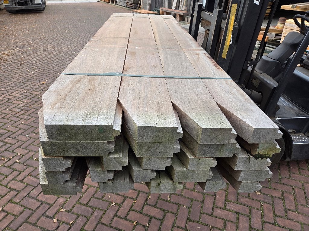 14 m2 hardhout Damwand 7 cm dik Azobé hout - nr: DW7, Ophalen, 250 cm of meer, Planken, Hardhout