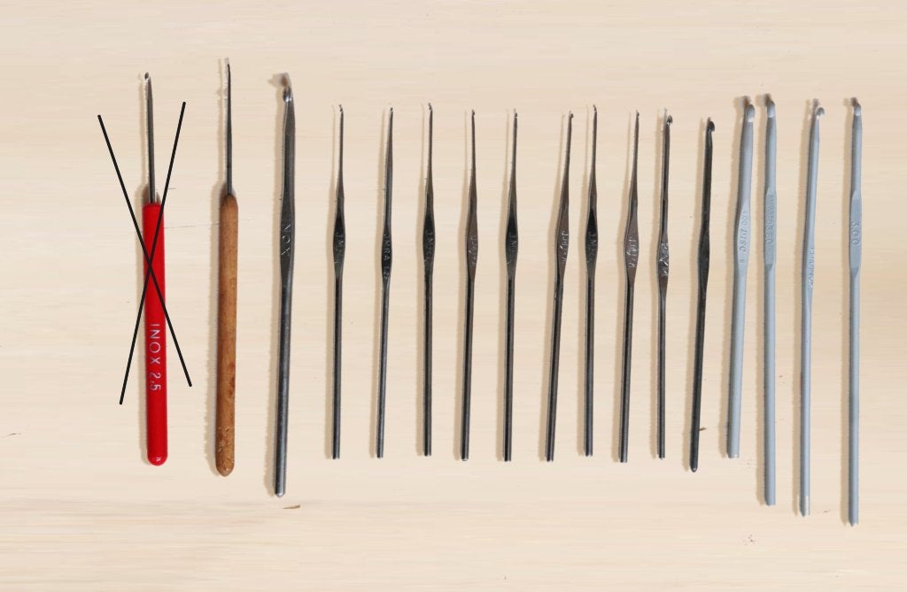 Diverse haaknaalden – 16 stuks – verschillende maten, Hobby en Vrije tijd, Breien en Haken, Ophalen of Verzenden, Gebruikt, Haken