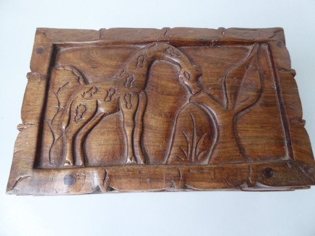 Houten kistje Handwerk uit Zuid Afrika  zgan!, Overige typen, Ophalen of Verzenden, Zo goed als nieuw, Handgemaakt
