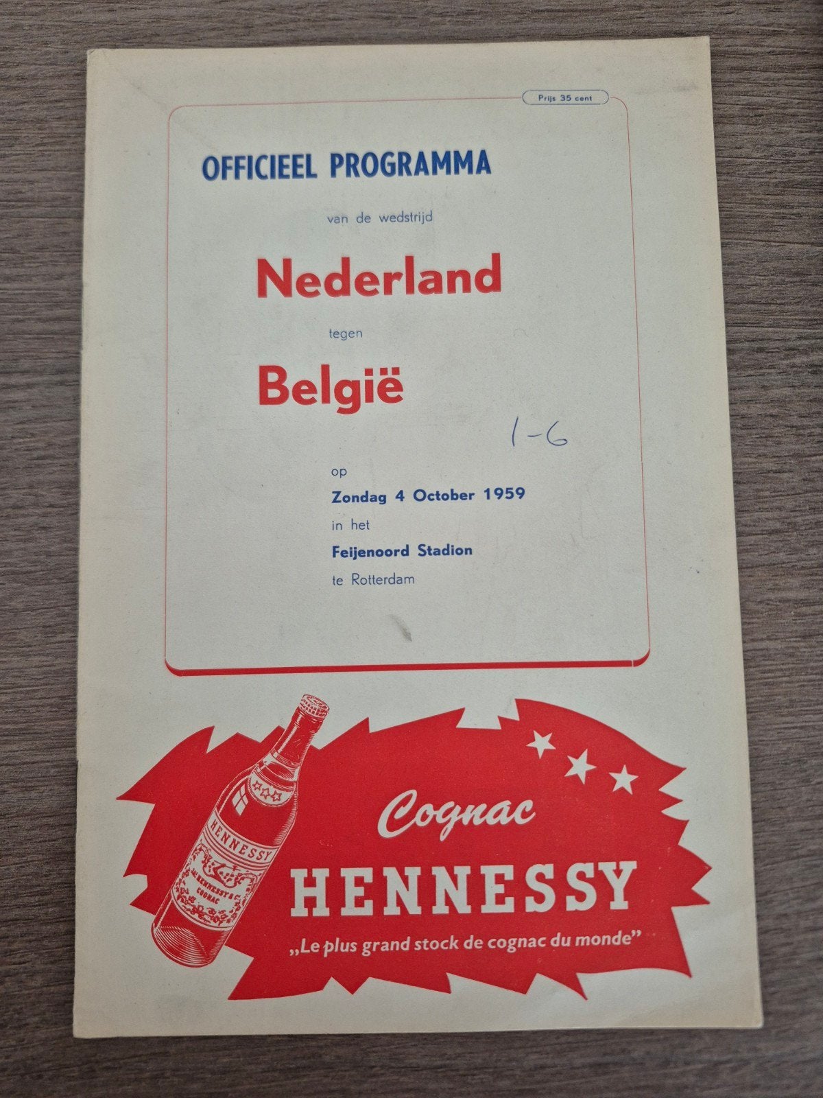 Officieel Programma Nederland - België 1959, Verzamelen, Ophalen of Verzenden