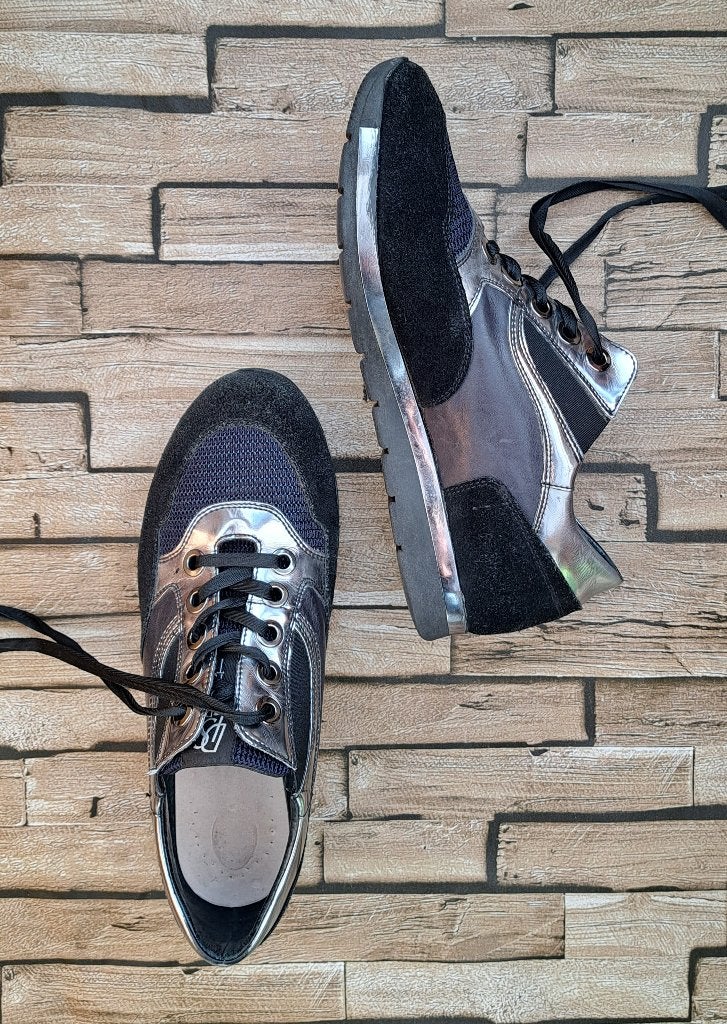 DL SPORT - Zwart/zilveren sneakers, maat 39, Kleding | Dames, Verzenden, Zwart, DL SPORT, X