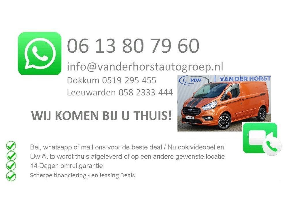 Ford Transit Custom 320 2.0-136 pk TDCI L1H1 Trend. Fabrieks, Auto's, 12 maanden, Gebruikt, Zwart, 4 cilinders
