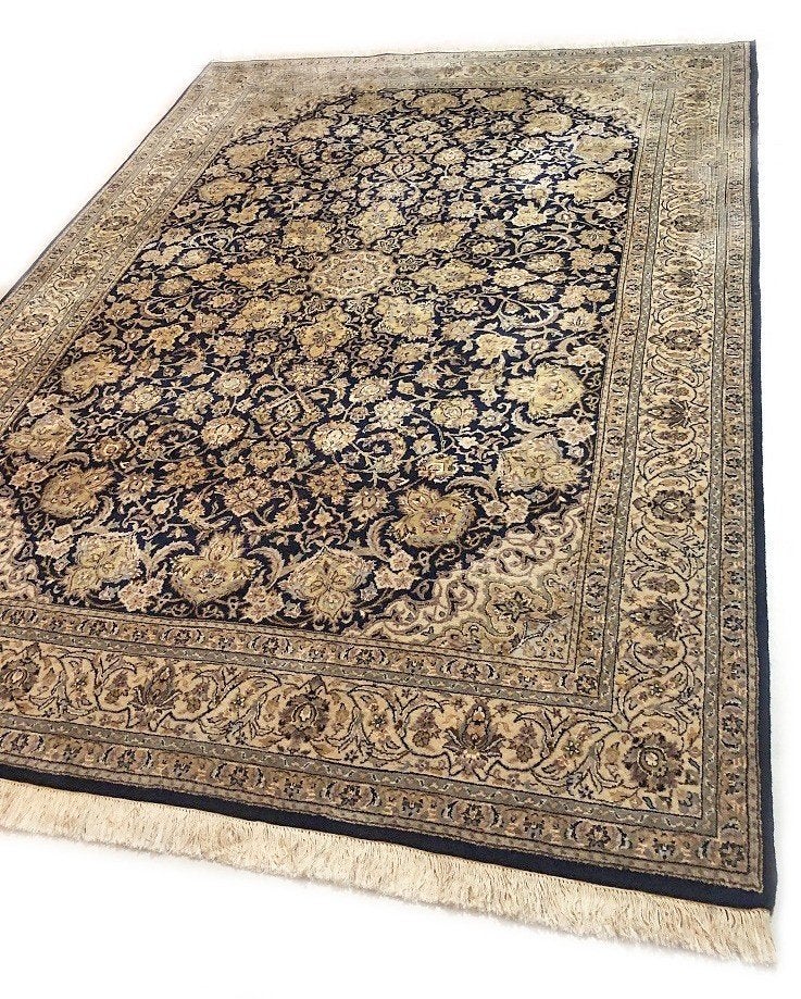 Perzisch tapijt handgeknoopt Kashmir zijde Ooster vloerkleed, Overige kleuren, Gebruikt, 200 cm of meer, Ophalen of Verzenden