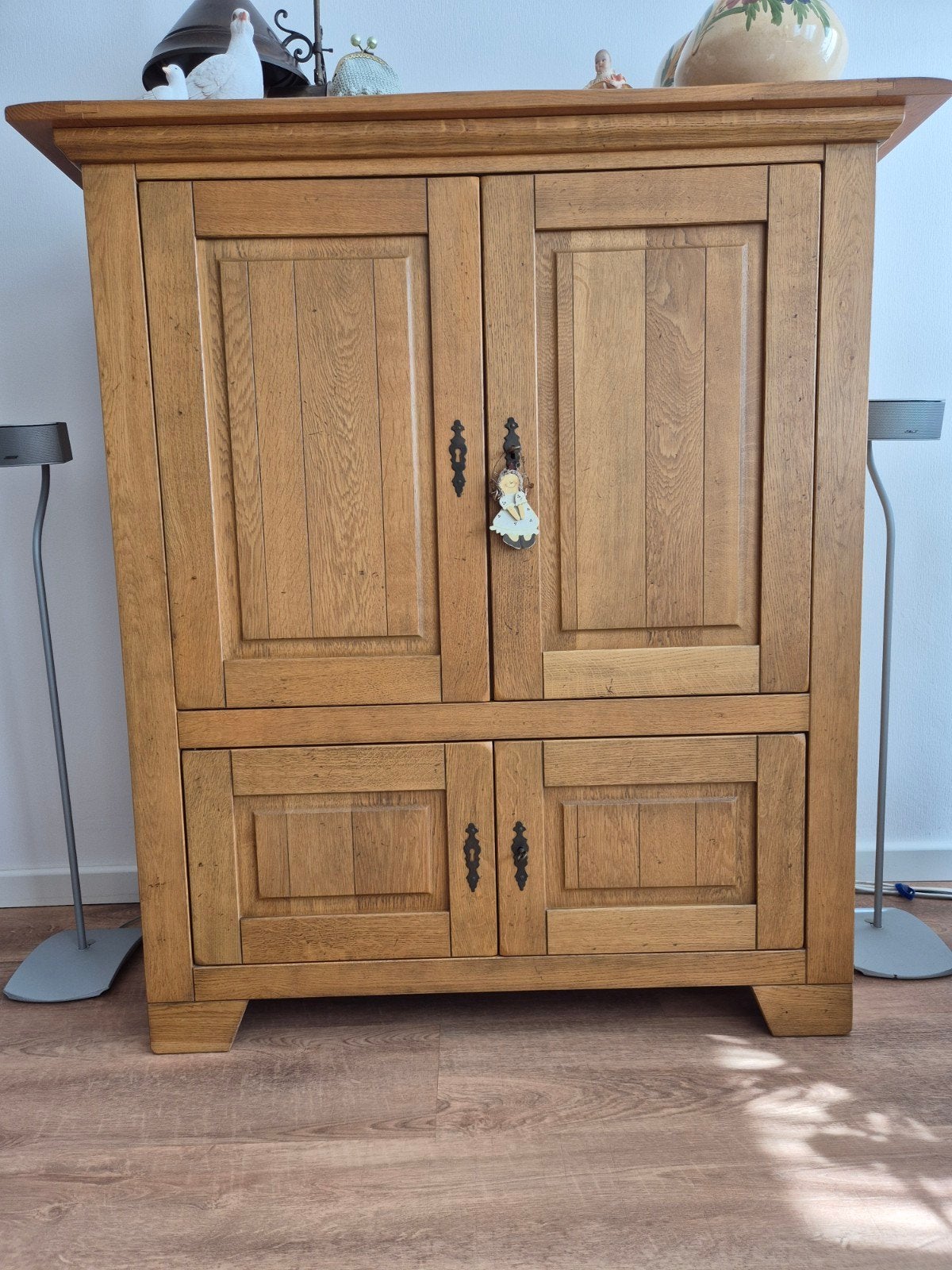 Blank eiken TV kast en eventueel bijpassende salontafel, Huis en Inrichting, Ophalen, Gebruikt, 100 tot 150 cm, 100 tot 150 cm