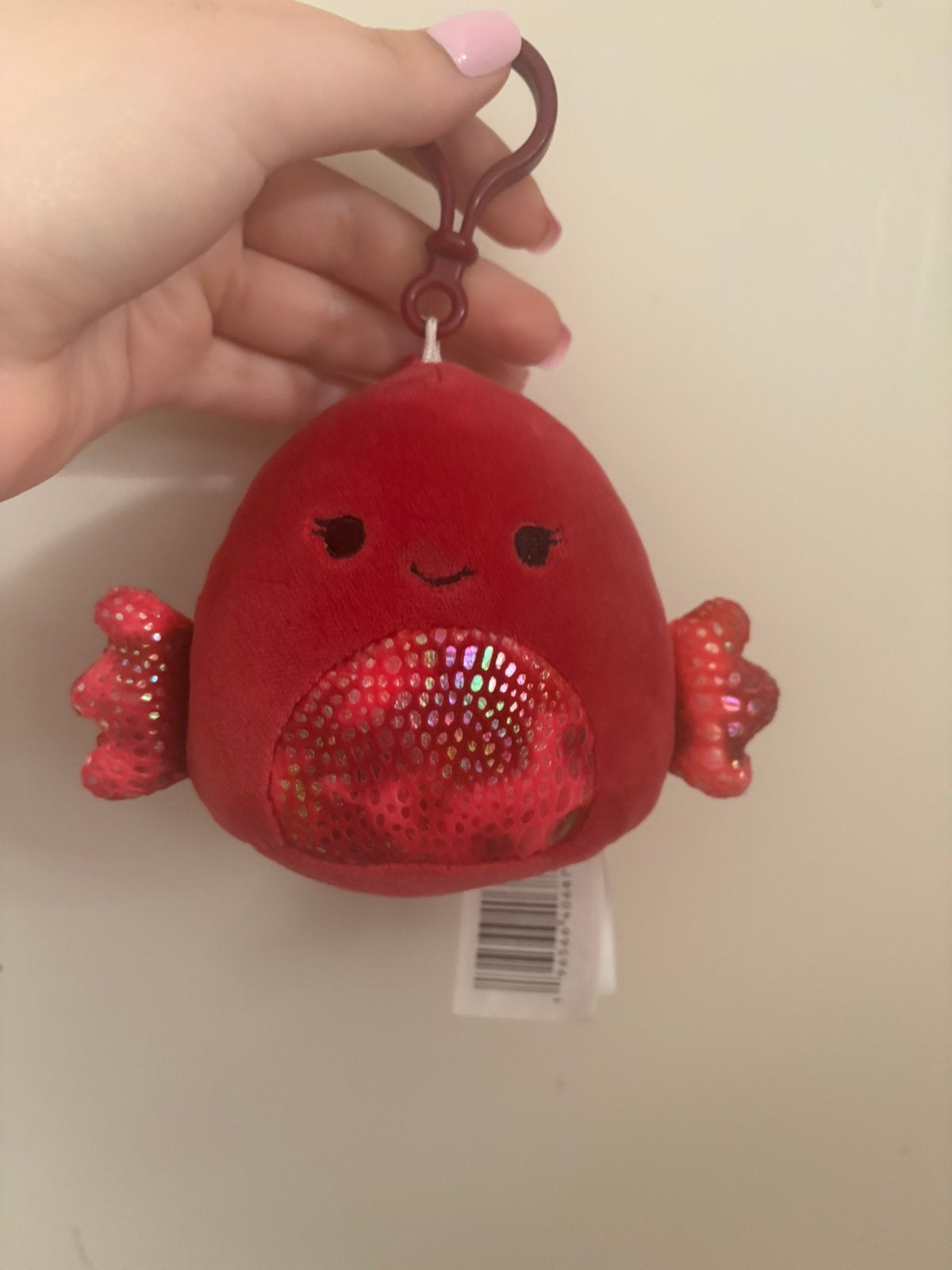 Squishmallow sleutelhanger, Overige typen, Ophalen of Verzenden, Zo goed als nieuw, Wasbaar