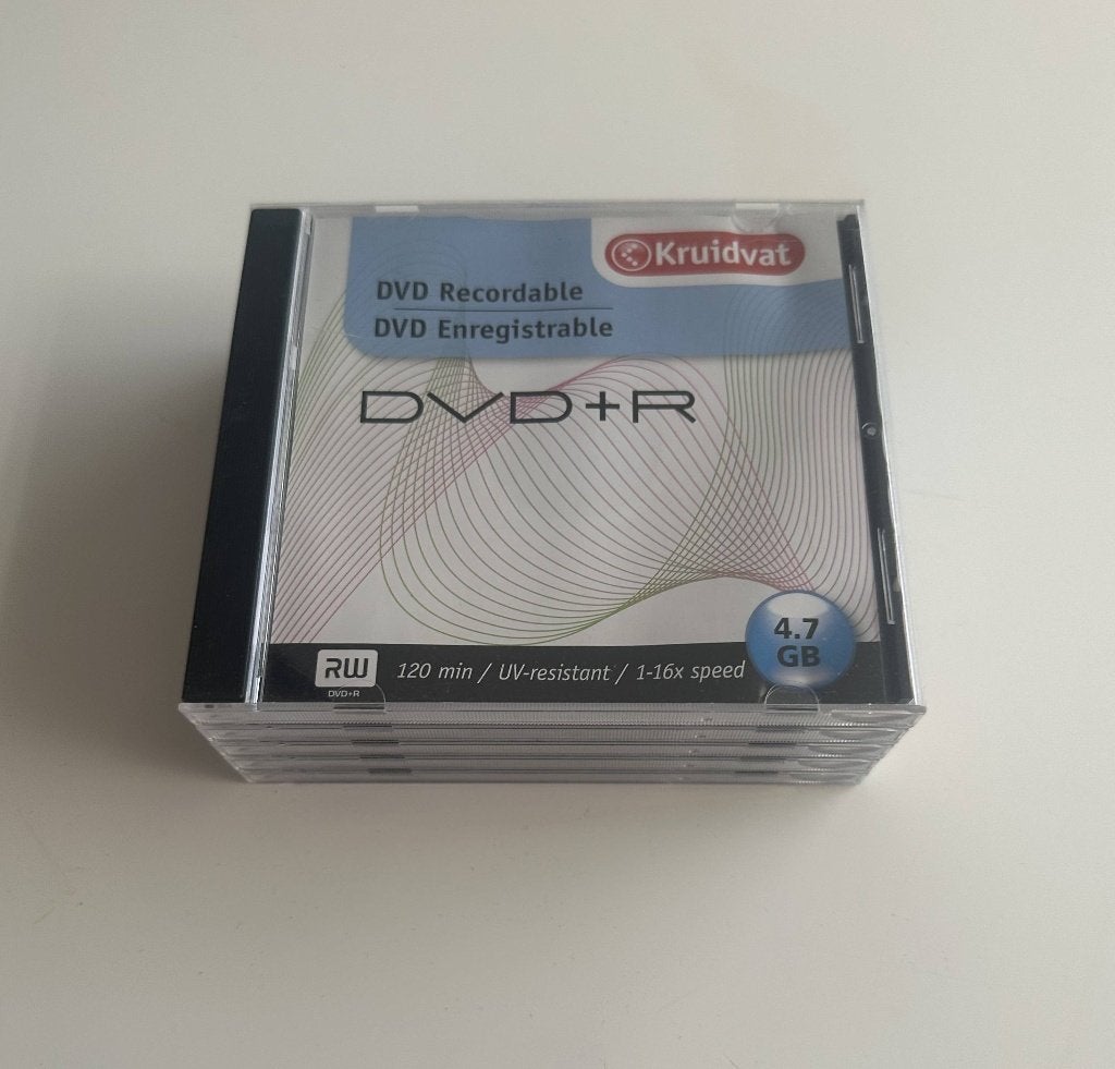 Vijf Kruidvat DVD+R schijfjes, Computers en Software, Verzenden, Nieuw, Dvd, Kruidvat