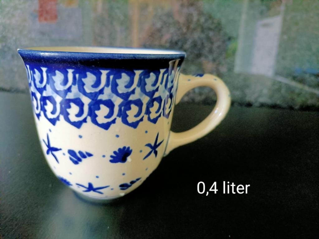 Bunzlau mok met schelpen, Ophalen of Verzenden