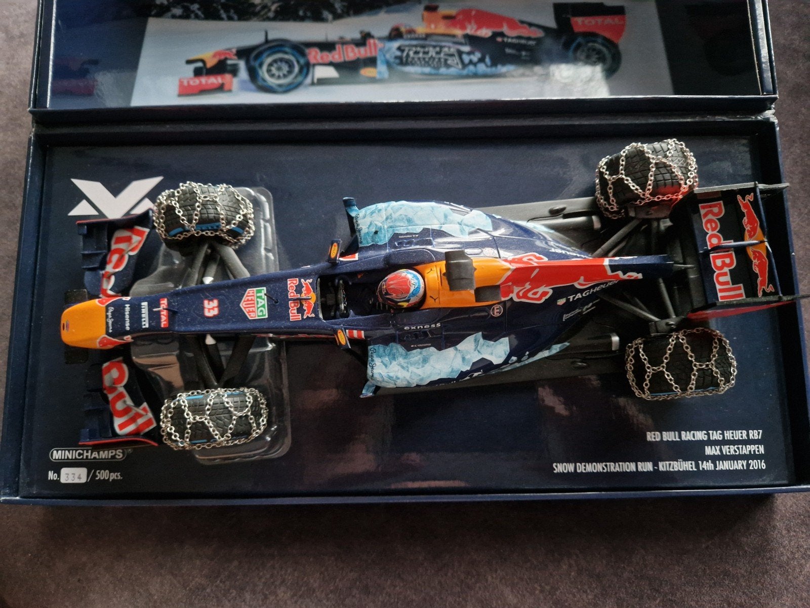 Max Verstappen Red Bull Racing Kitzbuhel Snow edition1:18, Verzamelen, Automerken, Motoren en Formule 1, Ophalen of Verzenden