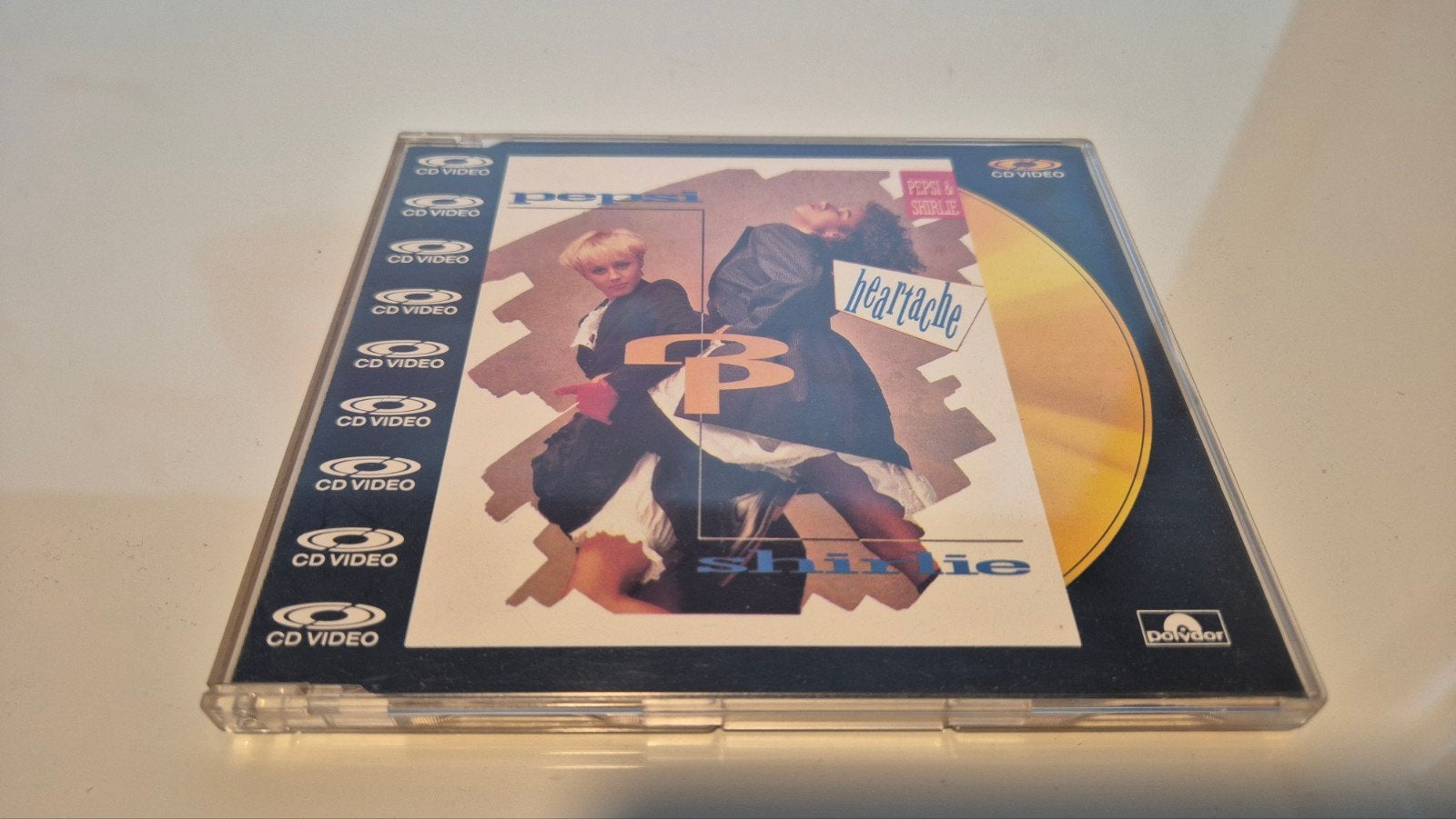 PEPSI & SHIRLI heartache CDvideo laserdisc, Ophalen of Verzenden, 1980 - 1989, Zo goed als nieuw, Overige formaten
