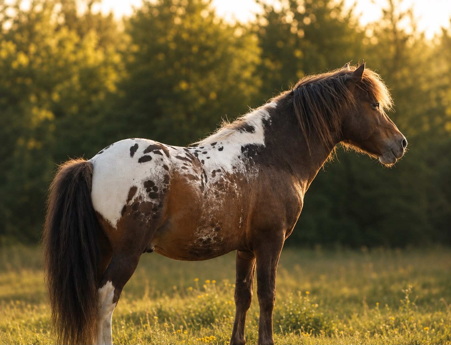 Super gaaf pintaloosa curly dekhengst, Hengst