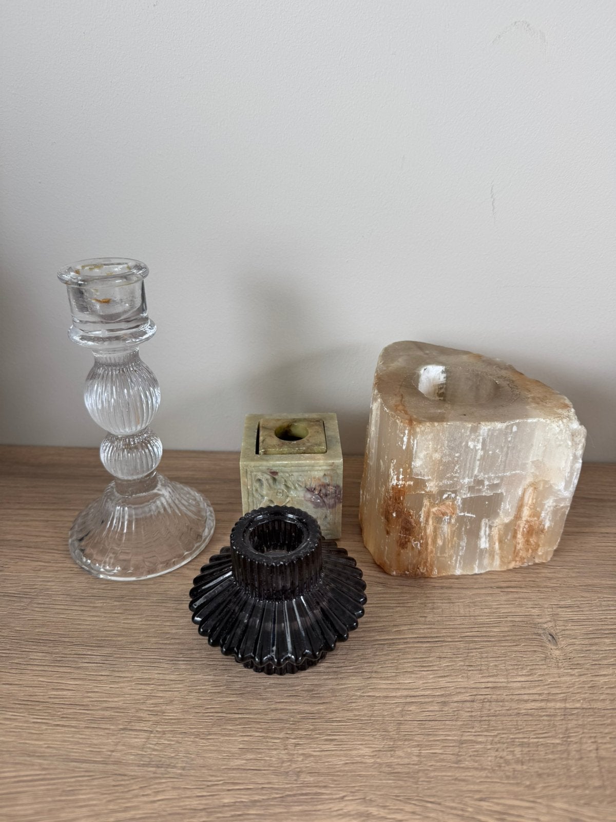 4 kaarsenhouders / waxinehouder, Ophalen of Verzenden, Gebruikt, Overige materialen, Minder dan 25 cm