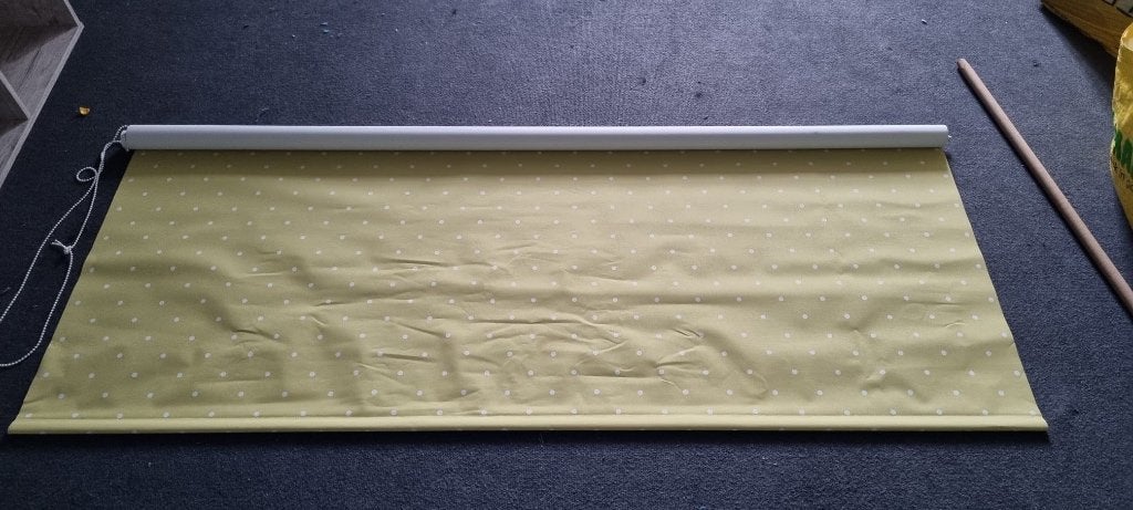 Rolgordijn geel met witte stippen kinderkamer, Ophalen, Rolgordijn, Inclusief montageonderdelen, Wit