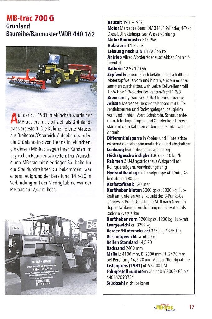Das MB-trac Typenbuch, Boeken, Verzenden, Nieuw, Michel Kaiser, Tractor en Landbouw