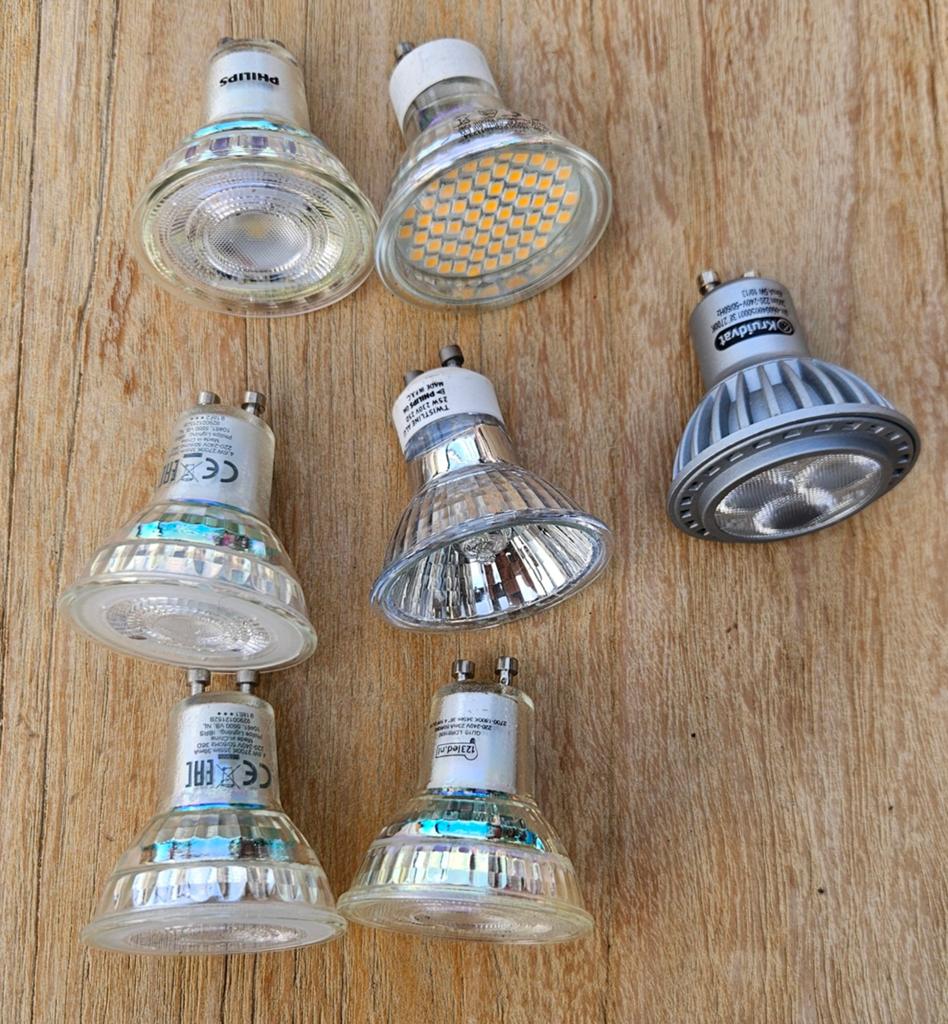 Diverse GU10 spotjes - LED en Halogeen, Led-lamp, Gebruikt, Bipin of Steekvoet, Ophalen