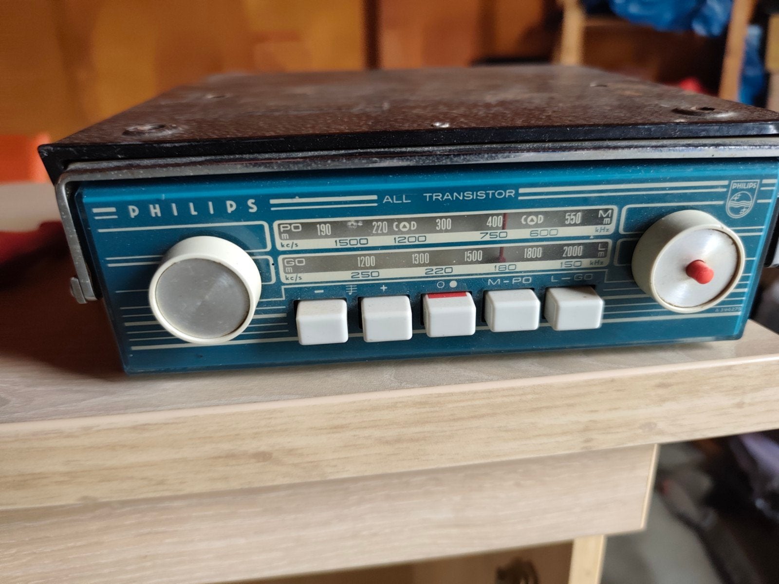 Vintage Philips All Transistor Autoradio - Klassiek Model, Auto diversen, Ophalen of Verzenden, Gebruikt
