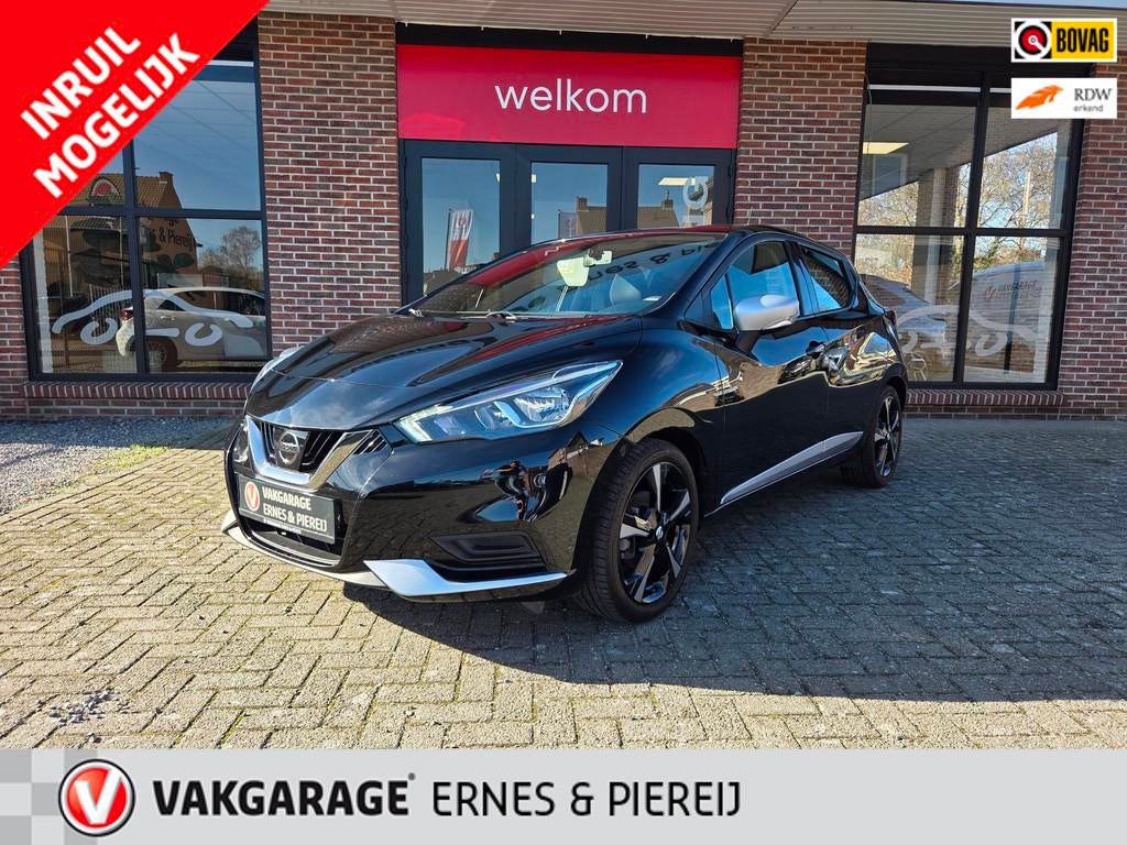 Nissan Micra 1.0L Acenta * Garantie mogelijk tot 28-09-2027, Auto's, Stof, Gebruikt, Zwart, Handgeschakeld