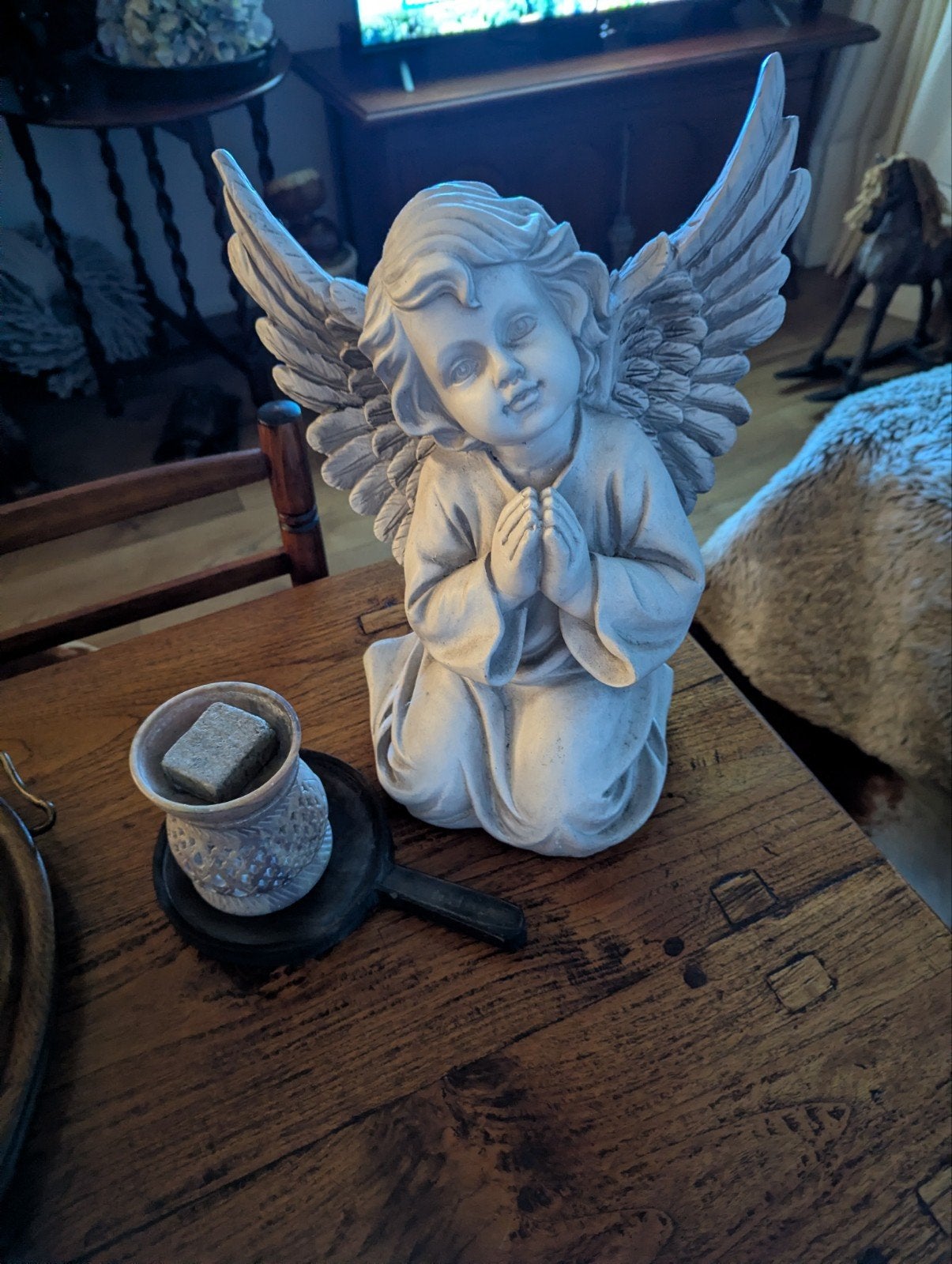 Prachtige Engelenbeeldje - Decoratie voor Thuis, Ophalen, Wit, Steen/keramiek, Klassiek