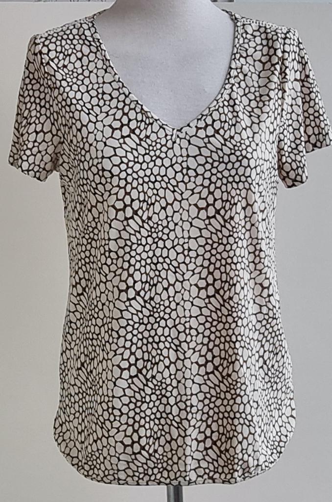 G-Maxx beige/bruin shirt mt. S, Beige, Ophalen of Verzenden, Zo goed als nieuw, Korte mouw