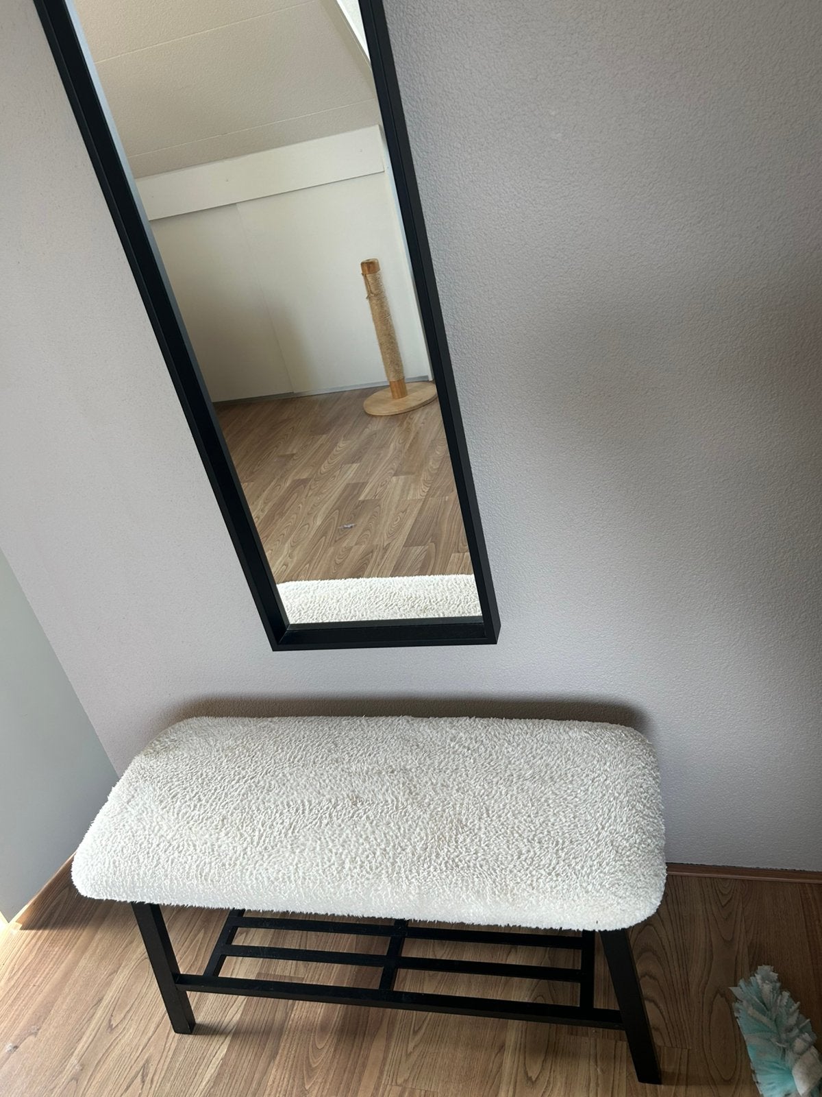 Bankje boucle, Ophalen, Zo goed als nieuw, Rechthoekig, 125 cm of meer