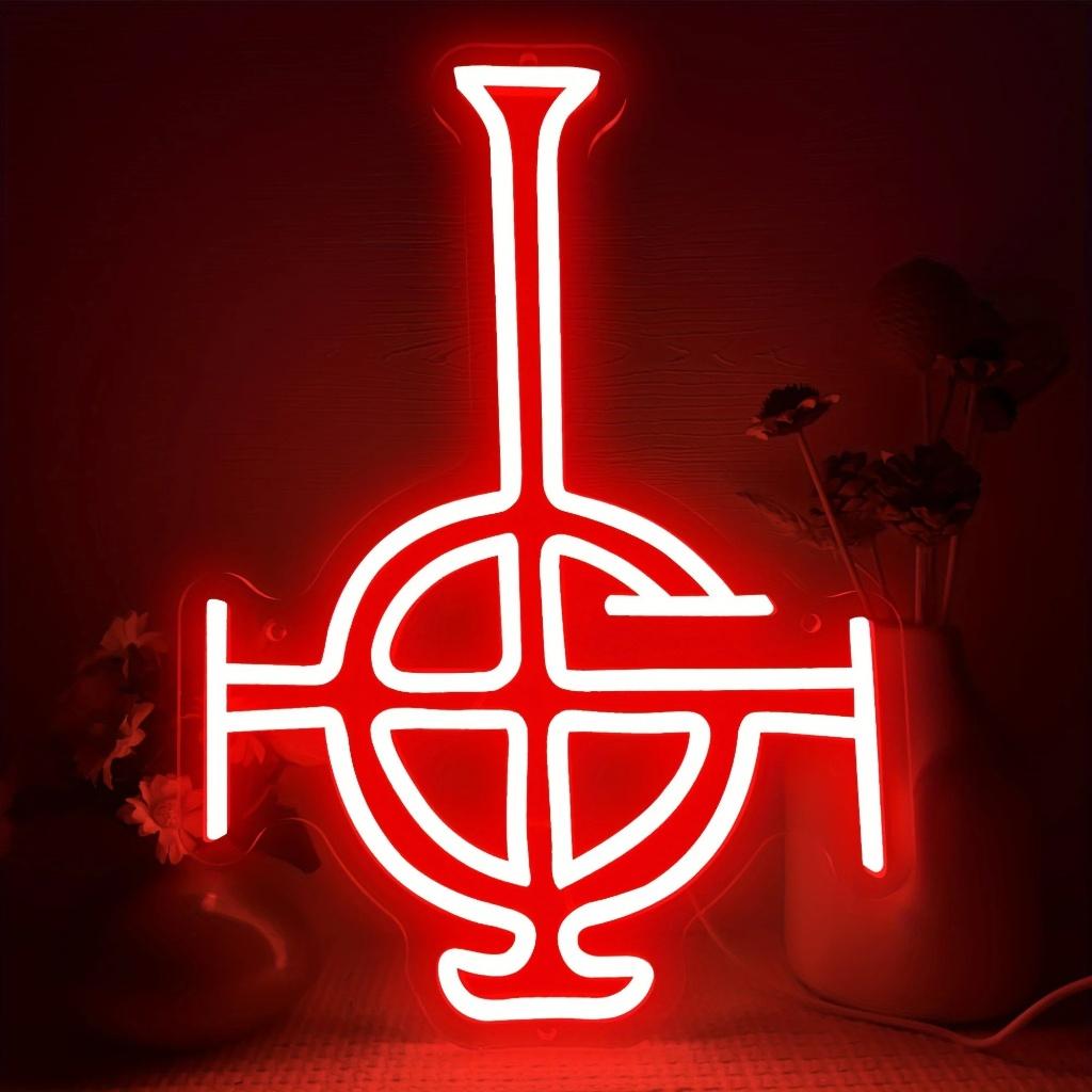 LED lamp neon stijl Gothic kruis (38x27.5cm), Ophalen of Verzenden, Nieuw, Lichtbak of (neon) lamp
