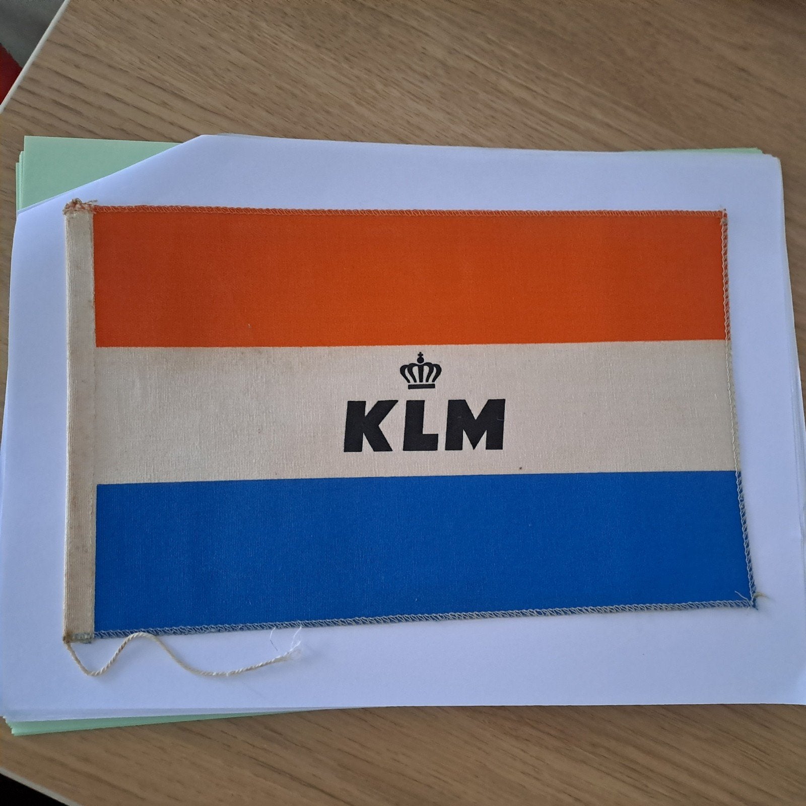 1921-1938 KLM model vlaggetje 25x15,5cm, Verzamelen, Ophalen of Verzenden, Gebruikt, Schaalmodel