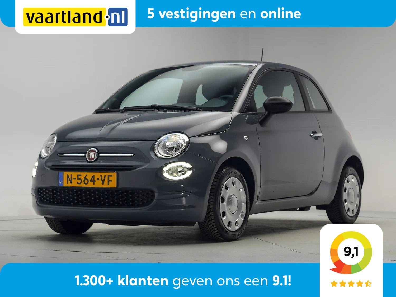 Fiat 500 1.0 Hybrid Cult [ Airco DAB Bluetooth ] (bj 2022), 21 km/l, 4 stoelen, Origineel Nederlands, Bedrijf
